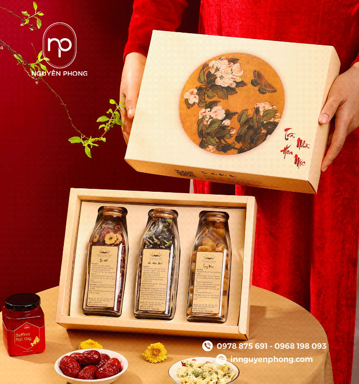 mẫu hộp trà đơn giản làm quà tặng